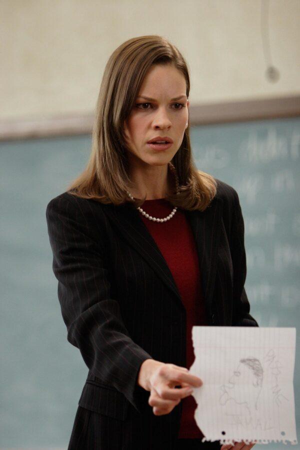 Erin Gruwell (Hilary Swank) comes to school with idealistic intentions. (Paramount Pictures)