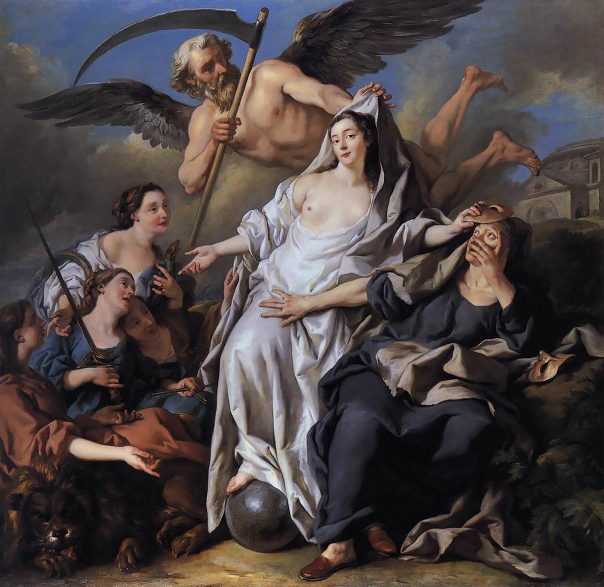"An Allegory of Time Unveiling Truth," 1733, by Jean François de Troy. Oil on canvas. National Gallery, London. (Public Domain)