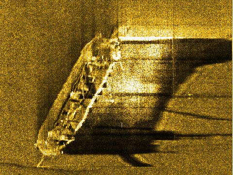 A sonar image of Ironton. (Courtesy of NOAA Thunder Bay National Marine Sanctuary)