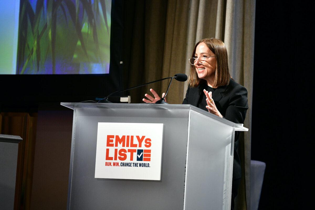 Lt. Gov. of California Eleni Kounalakis speaks onstage during EMILYs List's 2023 Pre-Oscars Breakfast at The Beverly Hilton in Beverly Hills, Calif., on March 7, 2023. (Araya Doheny/Getty Images for EMILYs List)