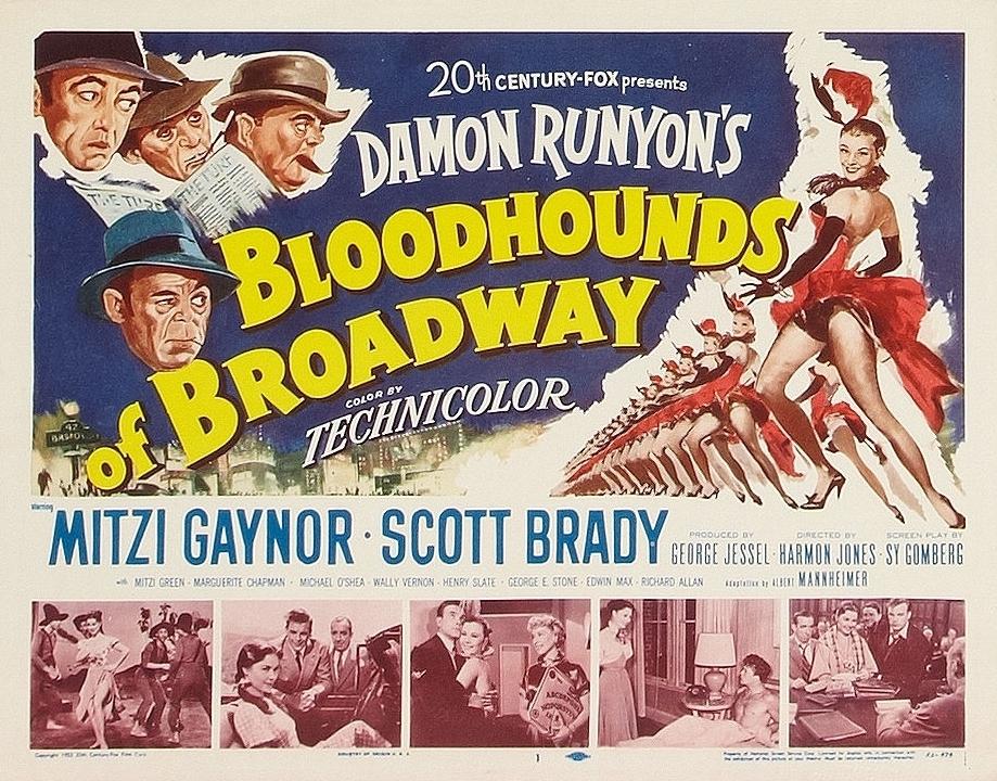 A lobby card for the 1952 film "Bloodhounds of Broadway." (MovieStillsDB)