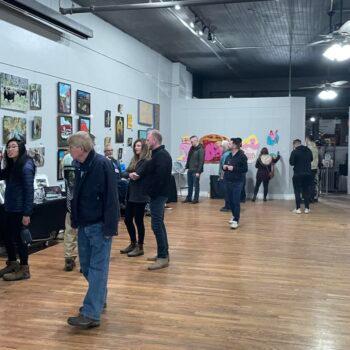 Visitors touring the VFW Post 1 art gallery during a First Friday event. (Courtesy of John S. Stewart VFW Post 1)