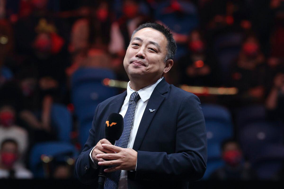 Liu Guoliang, president of the Chinese table tennis association (CTTA) attends the Women's Singles final on day four of the WTT Cup Finals Xinxiang 2022 in Henan Province, China, on Oct. 30, 2022. (Lintao Zhang/Getty Images)