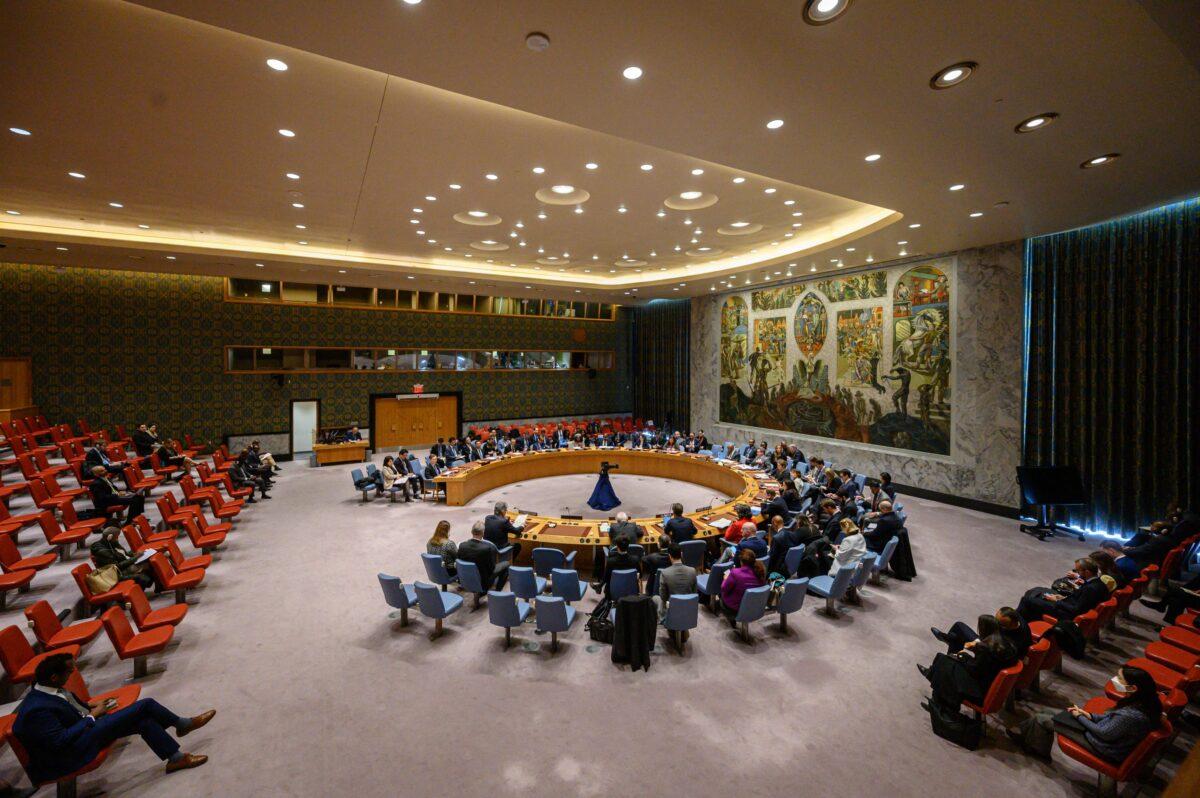 A general view shows a United Nations security council meeting on non-proliferation and the DPRK, or North Korea, at the United Nations headquarters in New York City on March 20, 2023. (Ed Jones/AFP via Getty Images)
