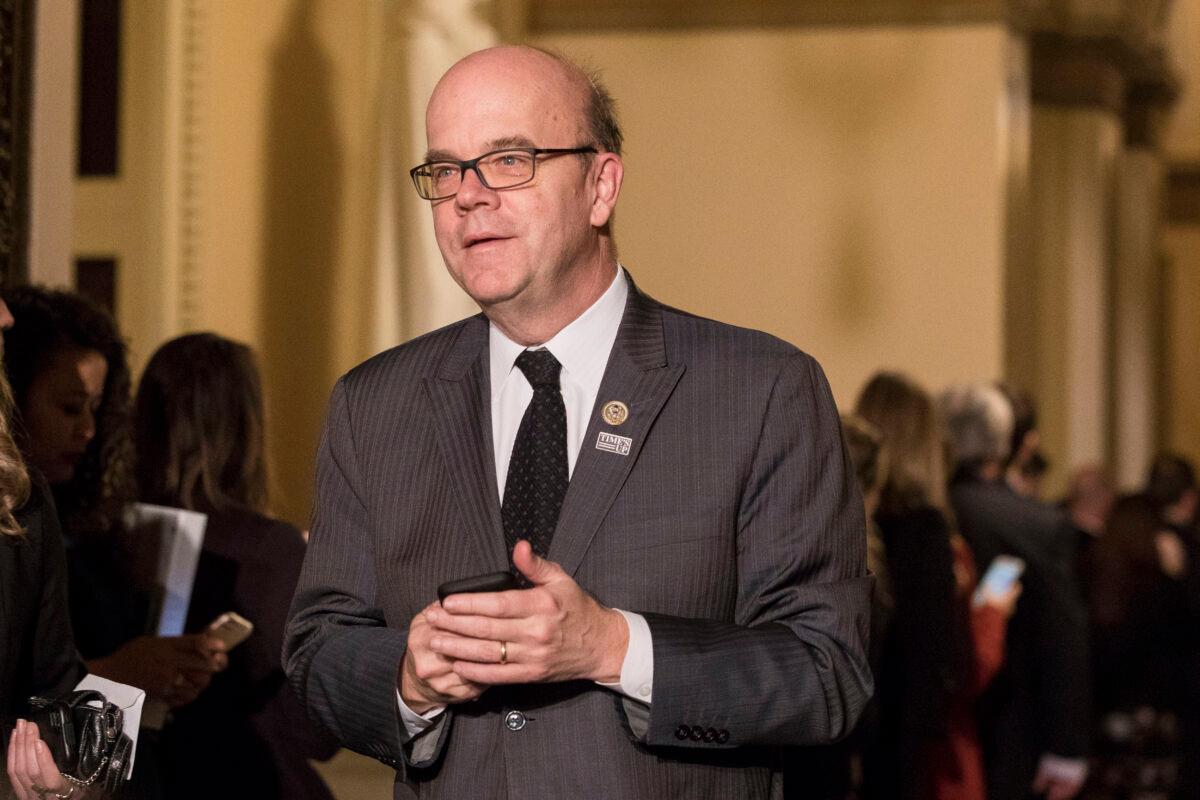 Rep. Jim McGovern (D-Mass.) in the Capitol building after attending the State of the Union in Washington on Jan. 30, 2018. (Samira Bouaou/The Epoch Times
