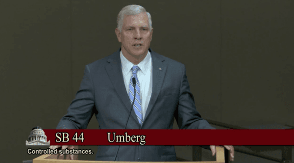 California state Sen. Tom Umberg (D-Santa Ana) speaks at a Senate Public Safety Committee hearing in Sacramento on April 25, 2023. (Screenshot via California State Senate)