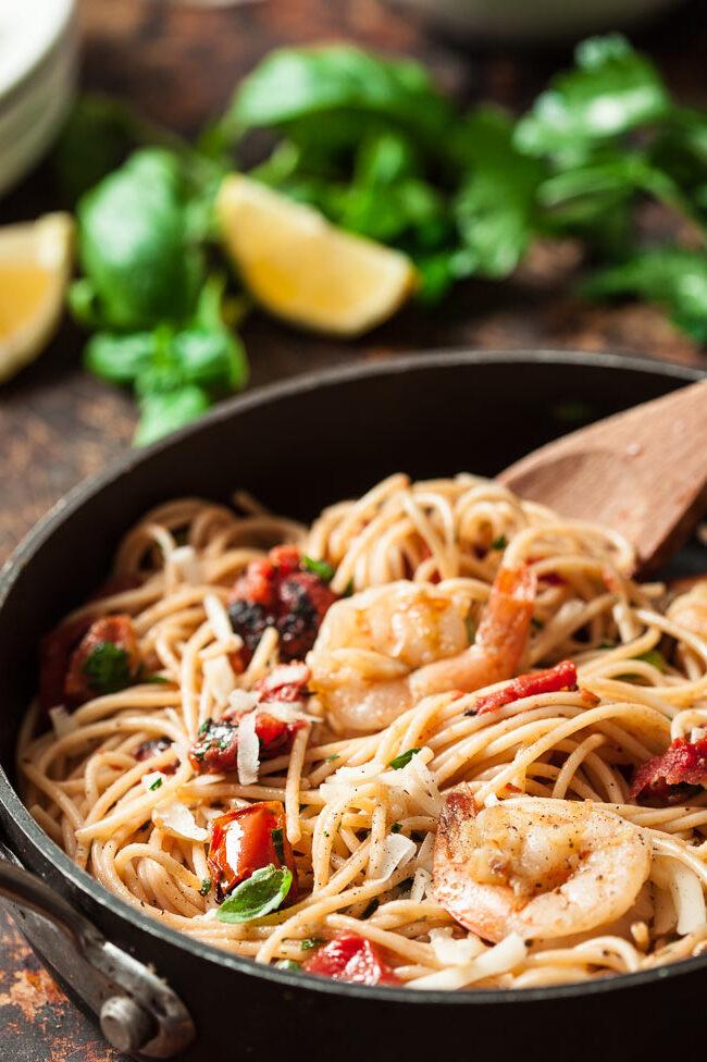 Shrimp Scampi Pasta is quick, easy, and delicious! (Courtesy of Amy Dong)