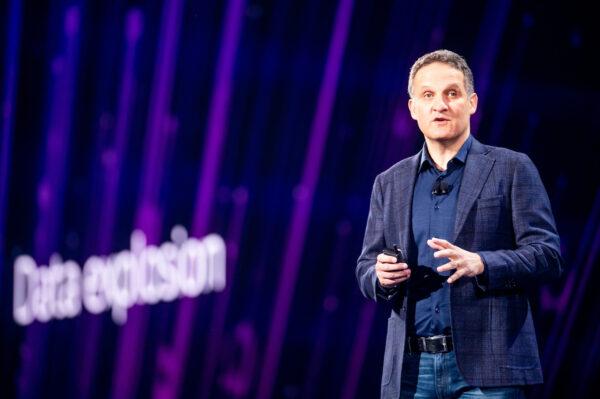 Amazon Web Services (AWS) CEO Adam Selipsky during AWS re:Invent 2022, a conference hosted by Amazon Web Services, at The Venetian Las Vegas, in Nevada, on Nov. 29, 2022. (Berger/Getty Images for Amazon Web Services)