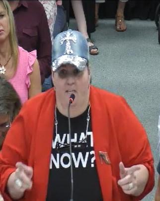 Janice Crisp speaks at the Hernando County School Board meeting, on April 25, 2023. (Hernando County School District/Screenshot)