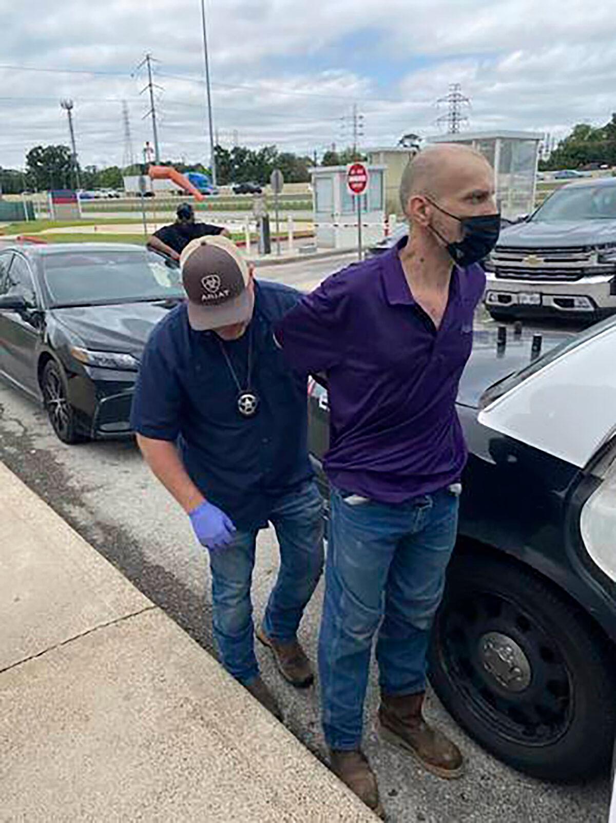 This image provided by the Hinds County Sheriff's Office shows Jerry Raynes, who was apprehended in Spring Valley, Texas days after he and three other inmates escaped Saturday night from the Raymond Detention Center near Jackson, Mississippi's capital. (Hinds County Sheriff's Office via AP)