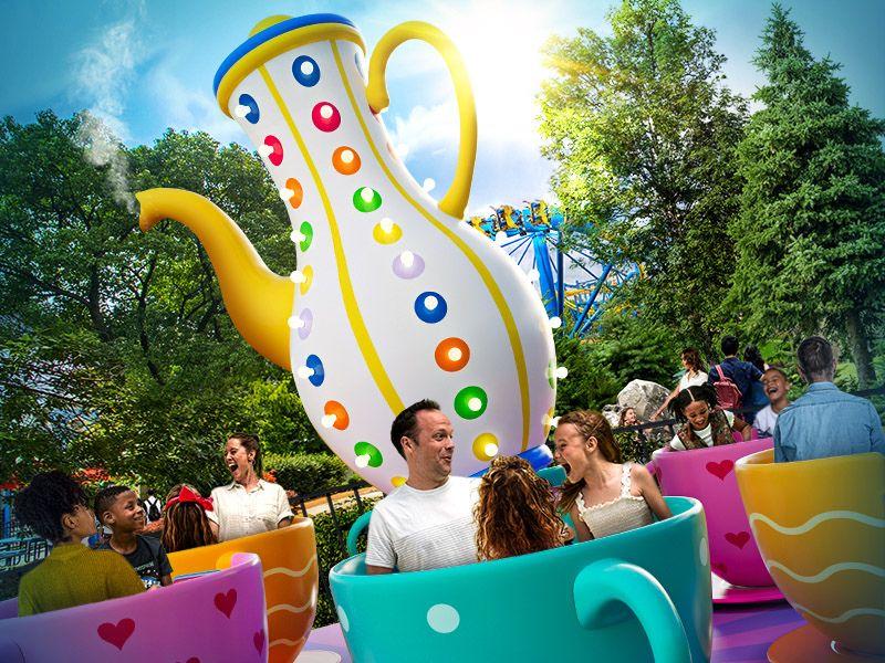 Dutch Wonderland’s newest ride for this year’s 60th anniversary is the classic teacup ride, the Topsy Turvy Tea Party. (Courtesy of Dutch Wonderland)