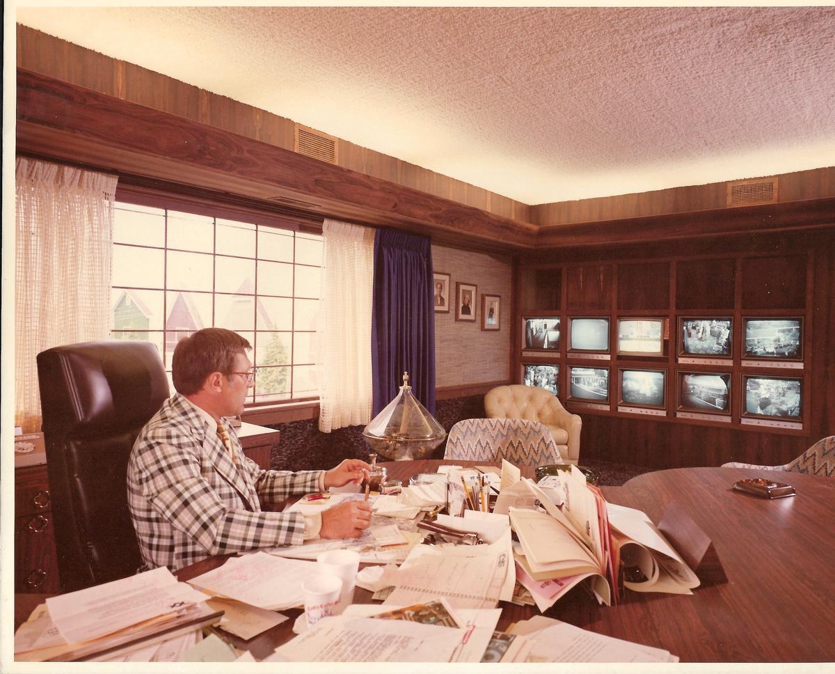 Earl Clark at his desk in his penthouse office, circa 1980s. (Courtesy of Murl Clark)