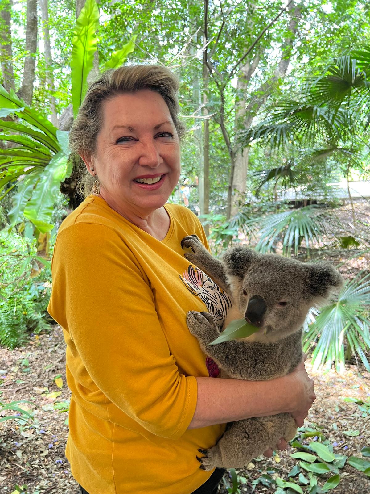 At Lone Pine Koala Sanctuary in Fig Tree Pocket near Brisbane, guests, including writer Mary Ann Anderson, are allowed to cuddle with and feed a koala for a few moments. Lone Pine is one of the few places in the world where guests can actually hold a koala. (Lone Pine Koala Sanctuary/TNS)