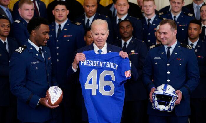 Biden Awards Football Trophy to Air Force Academy