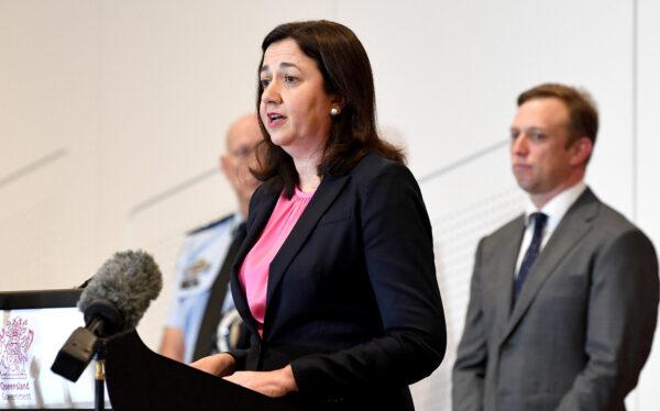 Premier Annastacia Palaszczuk speaks at a press conference as she gives an update on Queensland COVID-19 Border Controls in Brisbane, Australia on June 30, 2020. (Bradley Kanaris/Getty Images)