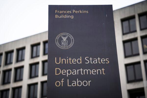 The U.S. Department of Labor building in Washington on April 7, 2023. (Madalina Vasiliu/The Epoch Times)
