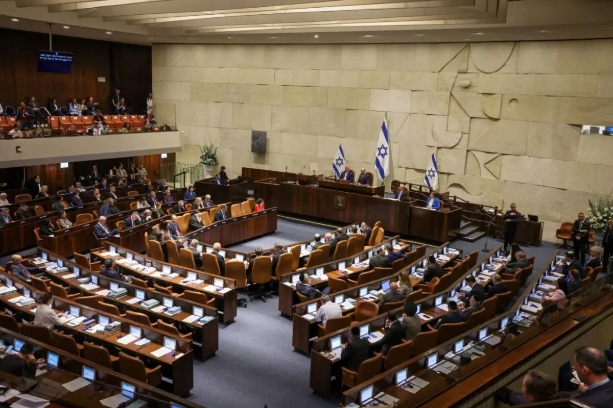 The Israeli Knesset in Jerusalem, Israel, on May 1, 2023. (Noam Moskowitz/Knesset Press Office)