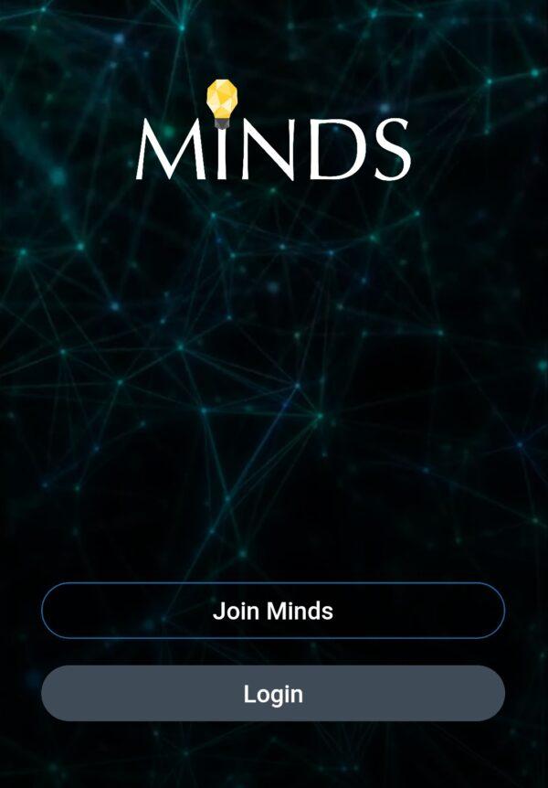 The Minds app, seen on a smartphone on May 1, 2021. (Screenshot by Ella Kietlinska/The Epoch Times)