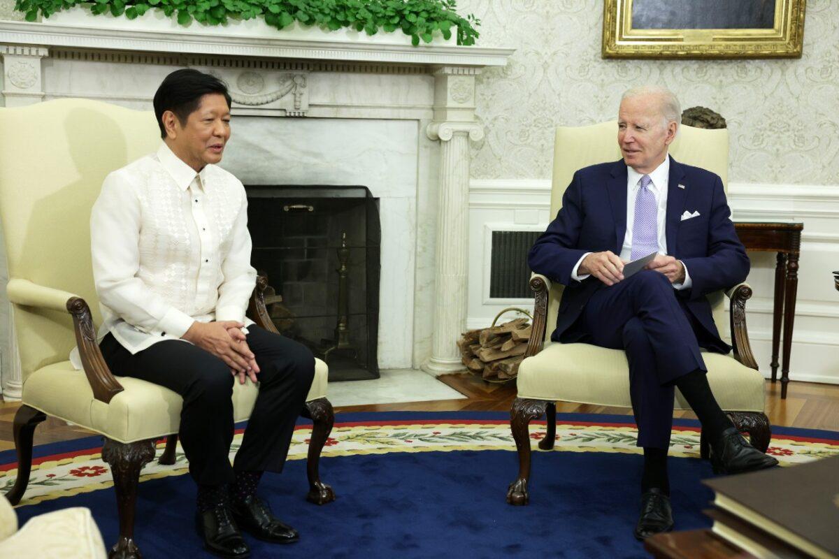 President Joe Biden meets Philippines President Ferdinand Marcos Jr. in the Oval Office on May 1, 2023. (Alex Wong/Getty Images)