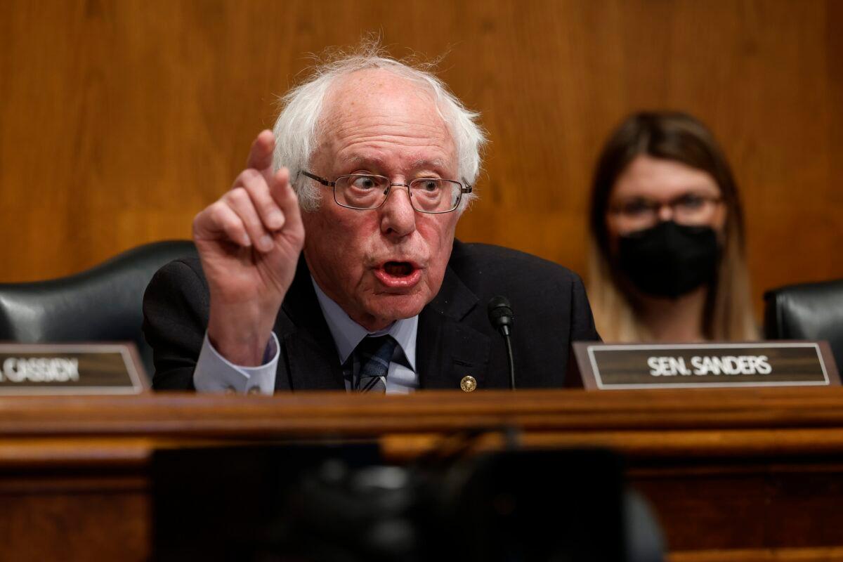 Senate Health, Education, Labor and Pensions Committee Chairman Bernie Sanders (I-Vt.) in Washington on April 20, 2023. (Chip Somodevilla/Getty Images)