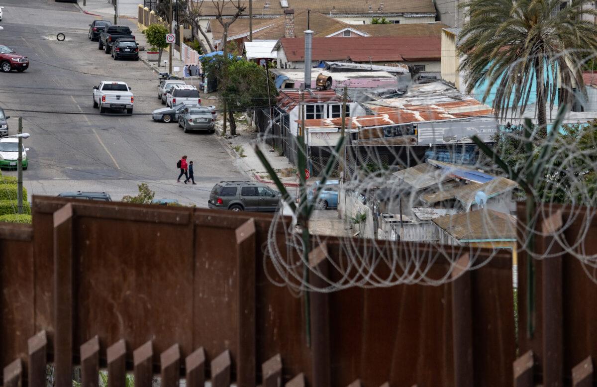 The border wall near San Diego, Calif., on May 31, 2023. (John Fredricks/The Epoch Times)