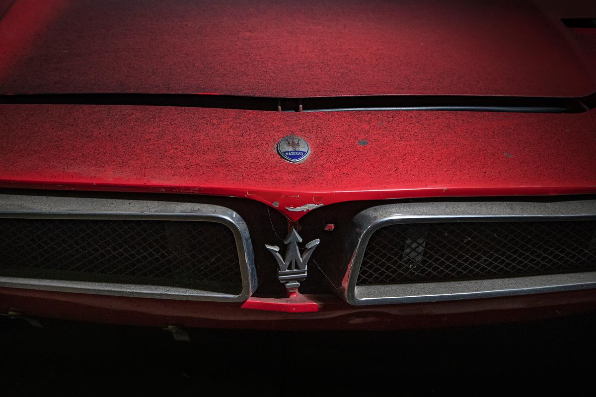 Detail of a Maserati Bora 4.7 1972, to start bidding at 10,000 euros. (Courtesy of <a href="https://www.facebook.com/classiccarauctionsNL/">Classic Car Auctions</a>/<a href="https://www.classiccar-auctions.com/palmen">classiccar-auctions.com</a>)