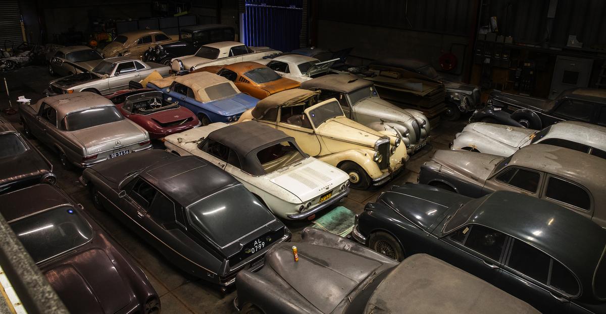 An assortment of classic cars in Ad Palmen's collection. (Courtesy of <a href="https://www.facebook.com/classiccarauctionsNL/">Classic Car Auctions</a>/<a href="https://www.classiccar-auctions.com/palmen">classiccar-auctions.com</a>)