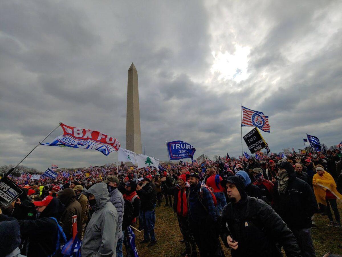 People gathered at the U.S. Capitol in Washington for the "Stop the Steal" rally on Jan. 6, 2021. (Courtesy of Michael Hamilton)