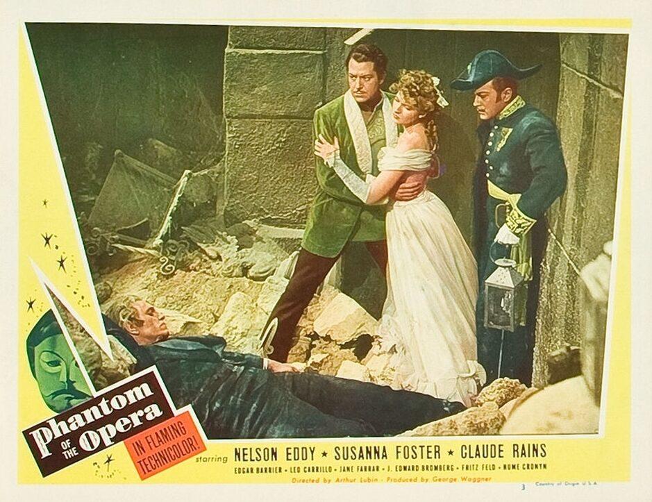Lobby card for the 1943 version of "Phantom of the Opera." (MovieStillsDB)