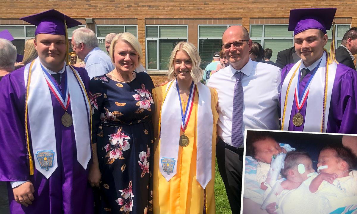 'Our Biggest Blessing, Our Greatest Reward': Premature Triplets Graduate as Co-Valedictorians and Salutatorian