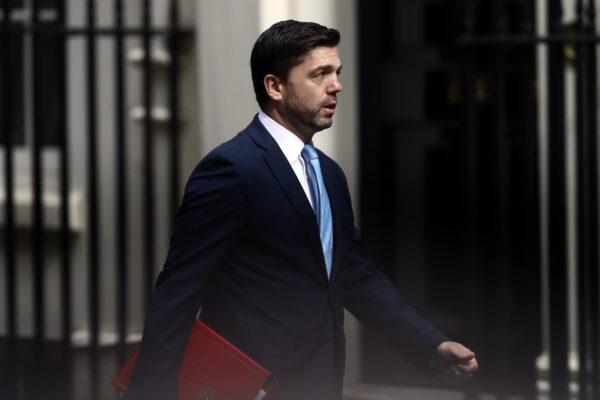 Stephen Crabb, then secretary of state for work and pensions, arrives for a Cabinet meeting at Downing Street in London, on July 12, 2016. (Carl Court/Getty Images)