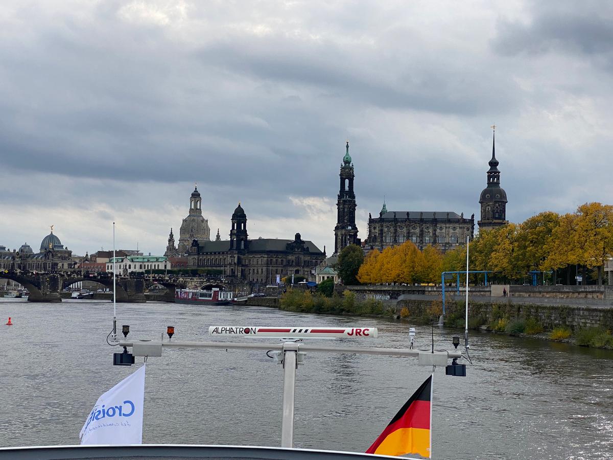 The view from on the top deck of the Elbe Princess, on the Elbe River in Berlin. (Tim Johnson)