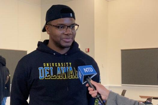 Yannick Nguenkam, a junior at the University of Delaware, attended the seminar on May 1, 2023. (May Lin/ The Epoch Times)