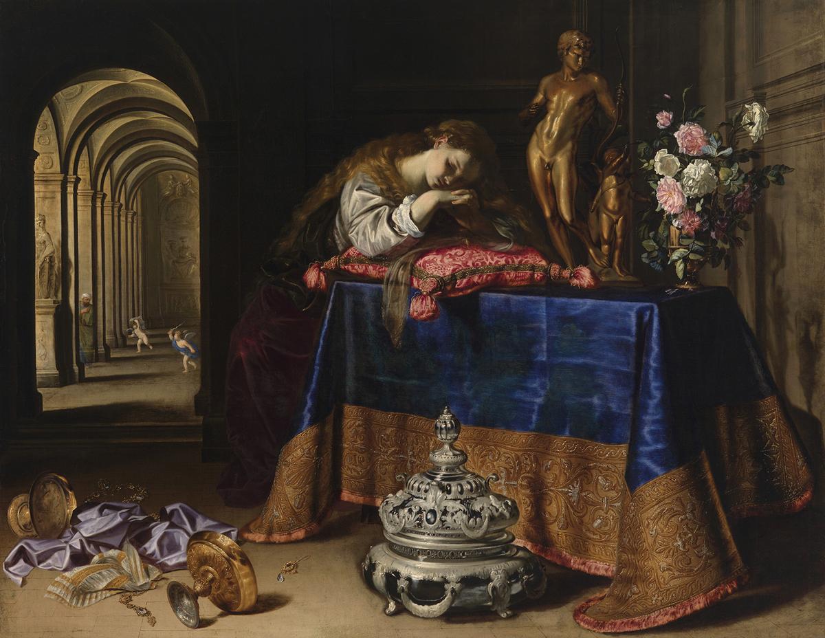 "An Allegory of Repentance" or "Vanitas," circa 1650–1660, by unknown artist. Oil on canvas. Pollok House, Glasgow, Scotland. (Public Domain)