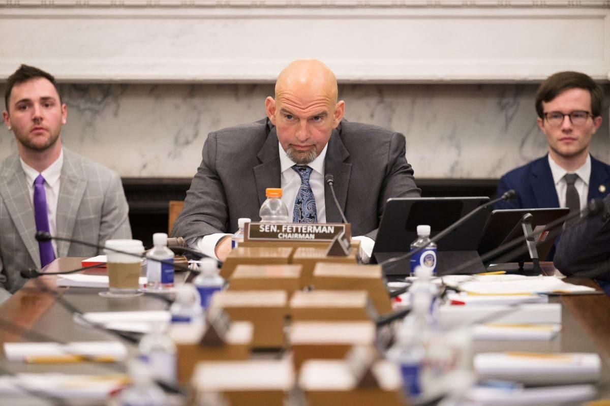 Sen. Fetterman chairing the Senate Committee on Agriculture’s Subcommittee on Food and Nutrition, Specialty Crops, Organics, and Research hearing on food assistance programs. (Courtesy of the Office of Sen. John Fetterman)