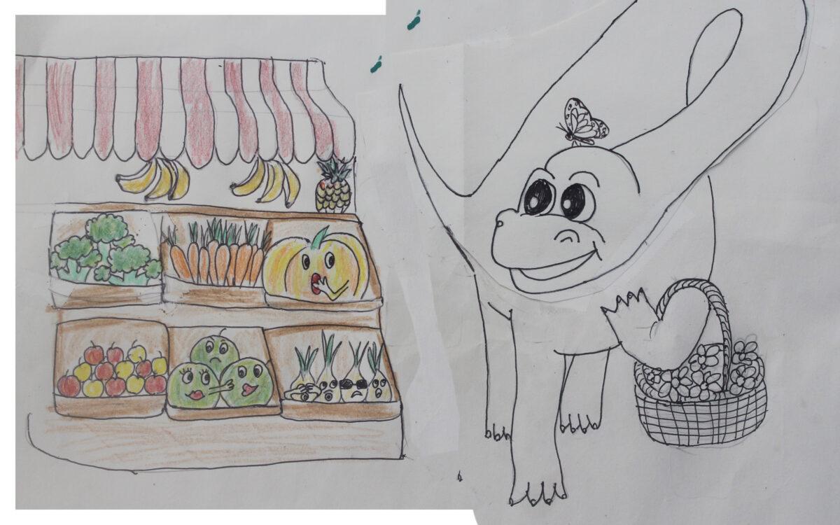 Johnson and Henley’s sketches for their children’s book. (Courtesy of Elle Muliarchyk Johnson)