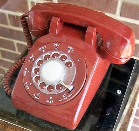 The original red telephone used to answer the nation’s first 911 call in Haleyville, Ala. (Courtesy of Haleyville City Hall)