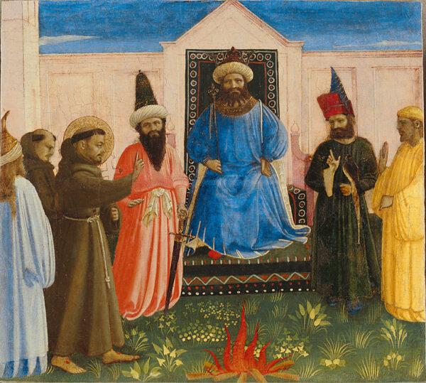 “Saint Francis Before the Sultan,” 1429, by Fra Angelico. Tempera on panel; 11 inches by 12 1/4 inches. Lindenau Museum, Altenburg in Germany. (Bernd Sinterhauf/Lindenau Museum Altenburg, Germany)