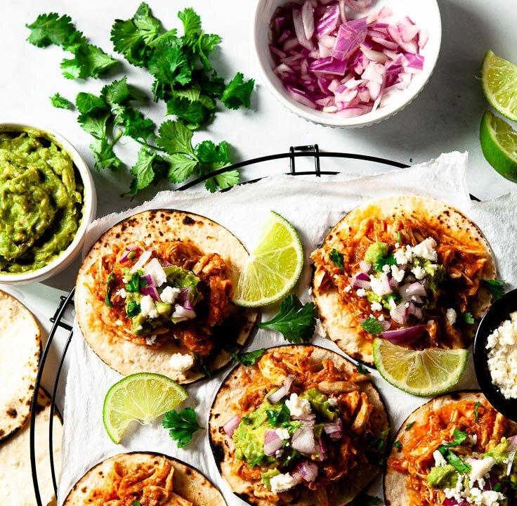 Chicken Tinga Tacos (Meal Prep, Freezer Friendly)