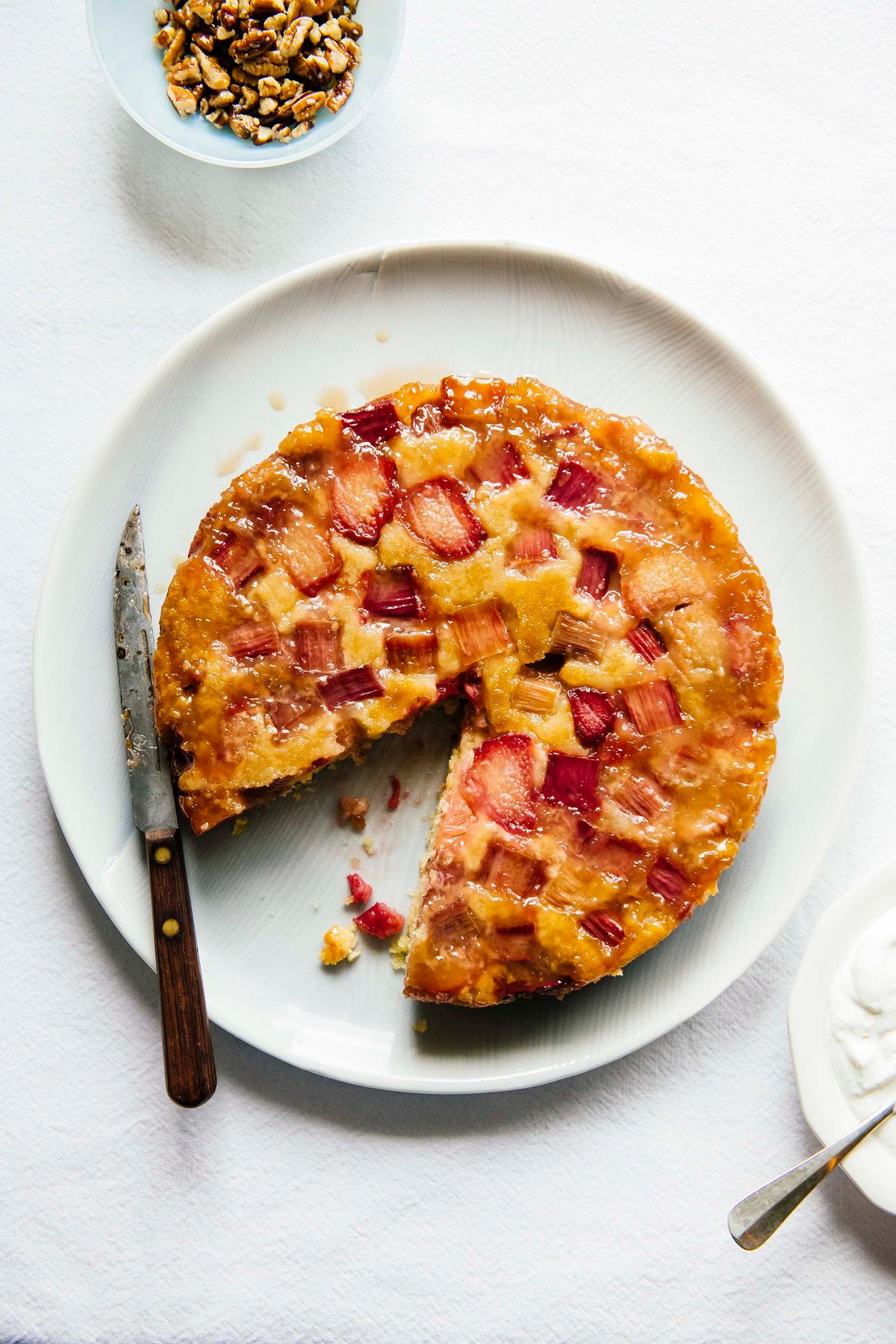 Rhubarb, a spring favorite, shines in an easy upside-down cake. (EE Berger)