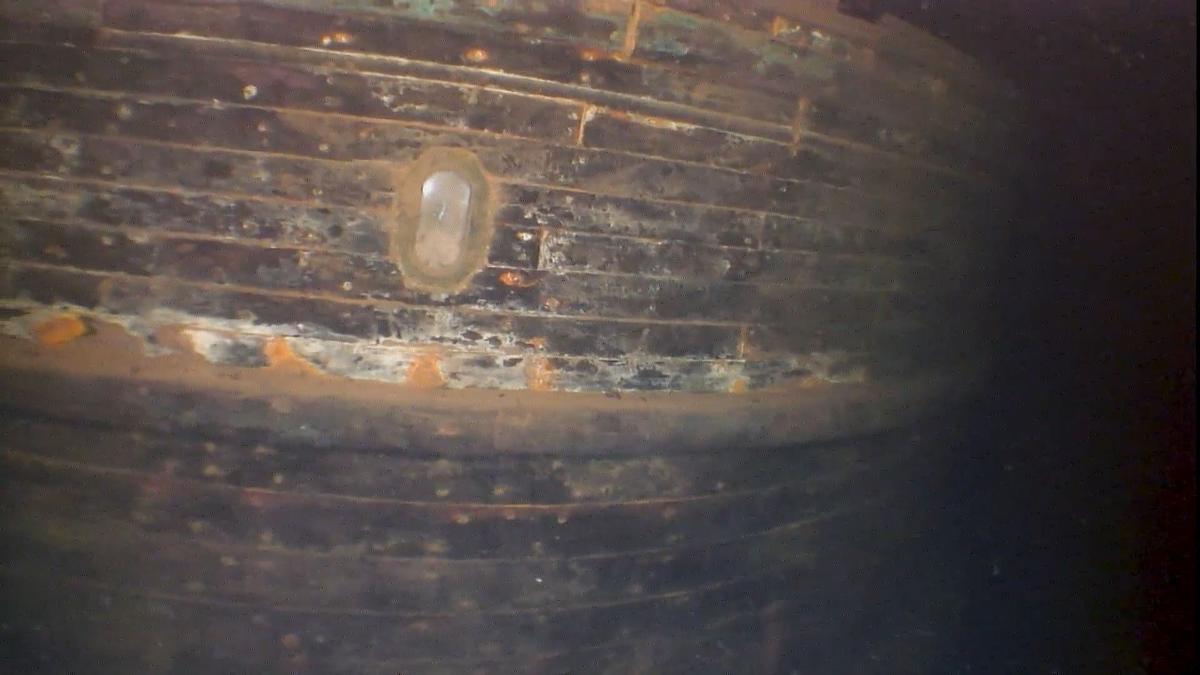 A portal in the sunken steamship C.F. Curtis after it was discovered in 2021. (Courtesy of <a href="https://shipwreckmuseum.com/">Great Lakes Shipwreck Museum</a>)