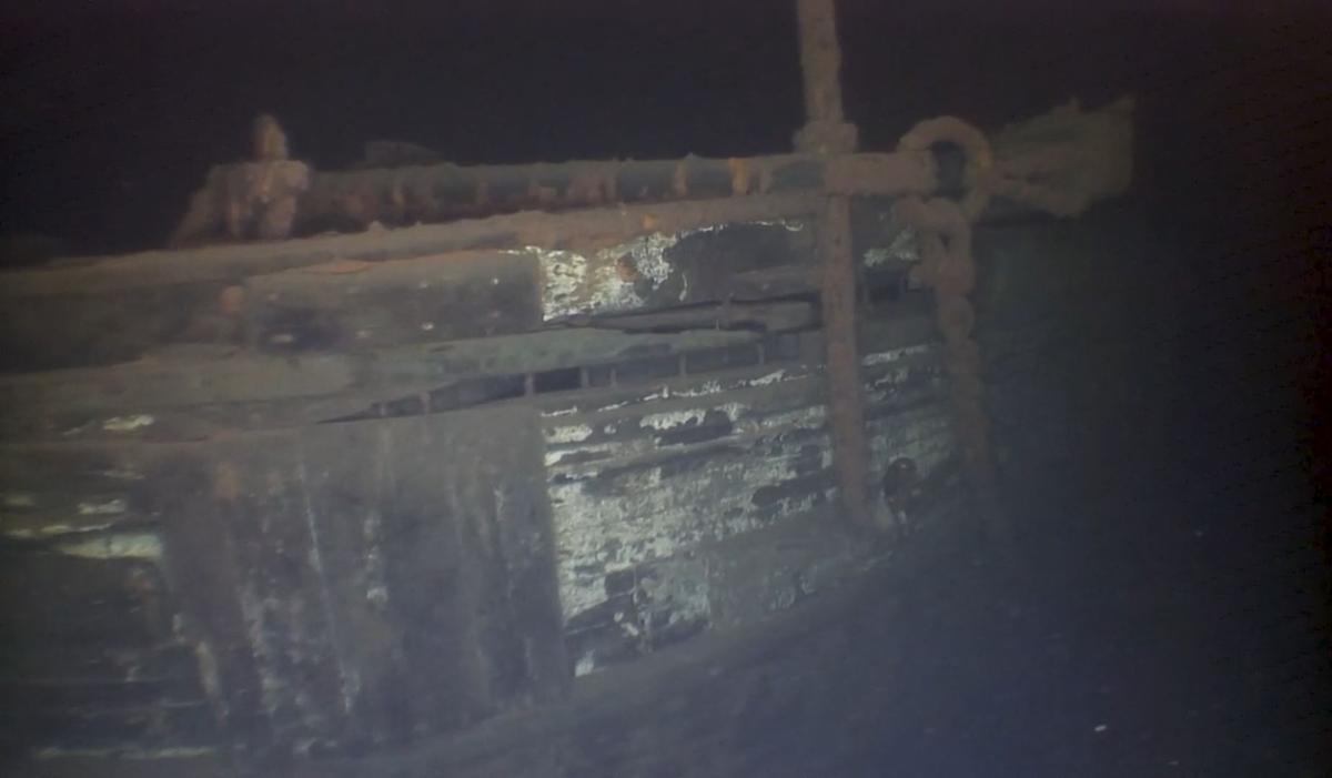 Footage shows the anchor of Selden E. Marvin. (Courtesy of <a href="https://shipwreckmuseum.com/">Great Lakes Shipwreck Museum</a>)