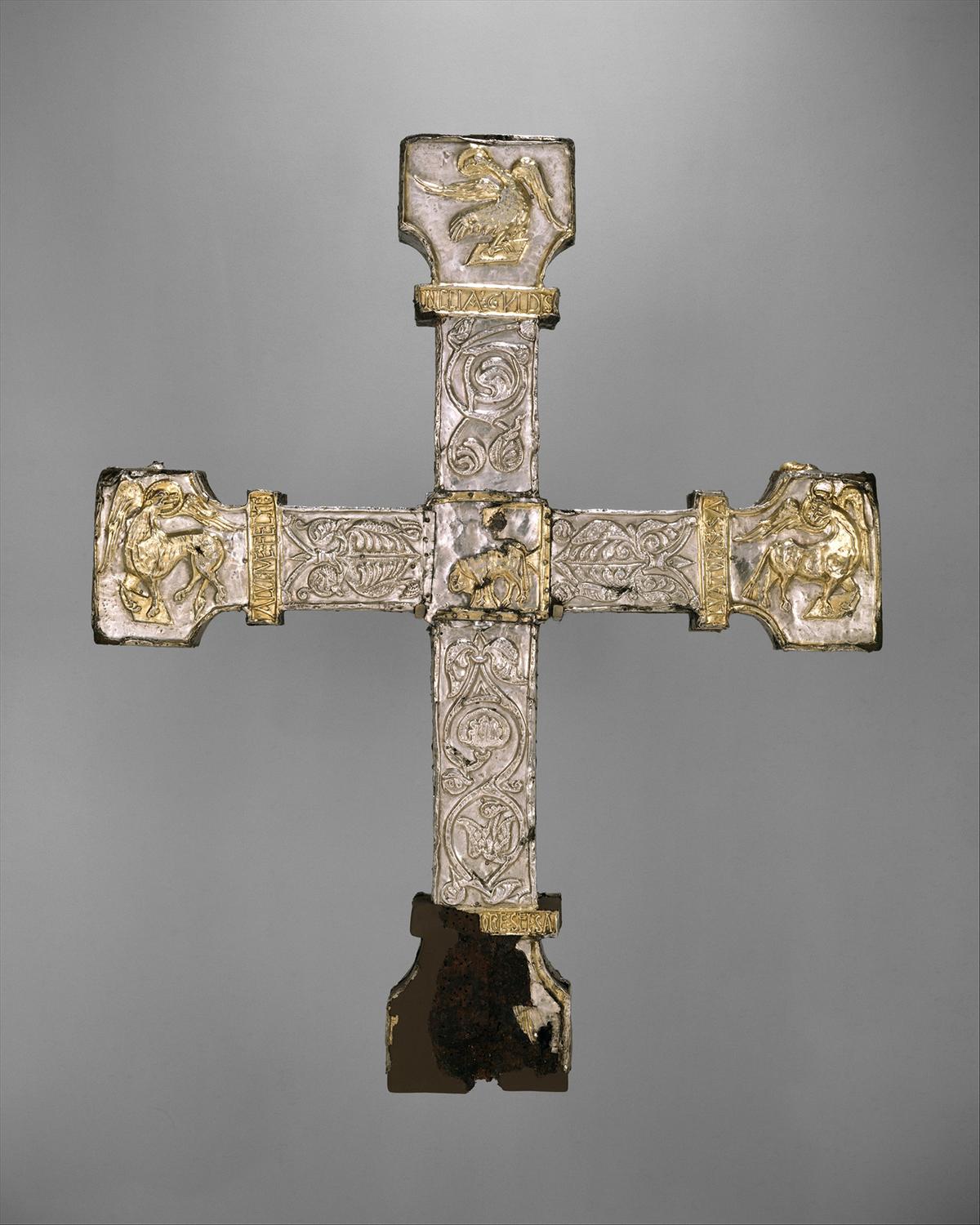 Reverse side of the “Processional Cross," circa 1150–1175. Silver, partially gilt on wood core, carved gems, and jewels. The Metropolitan Museum of Art, New York City. (Public Domain)