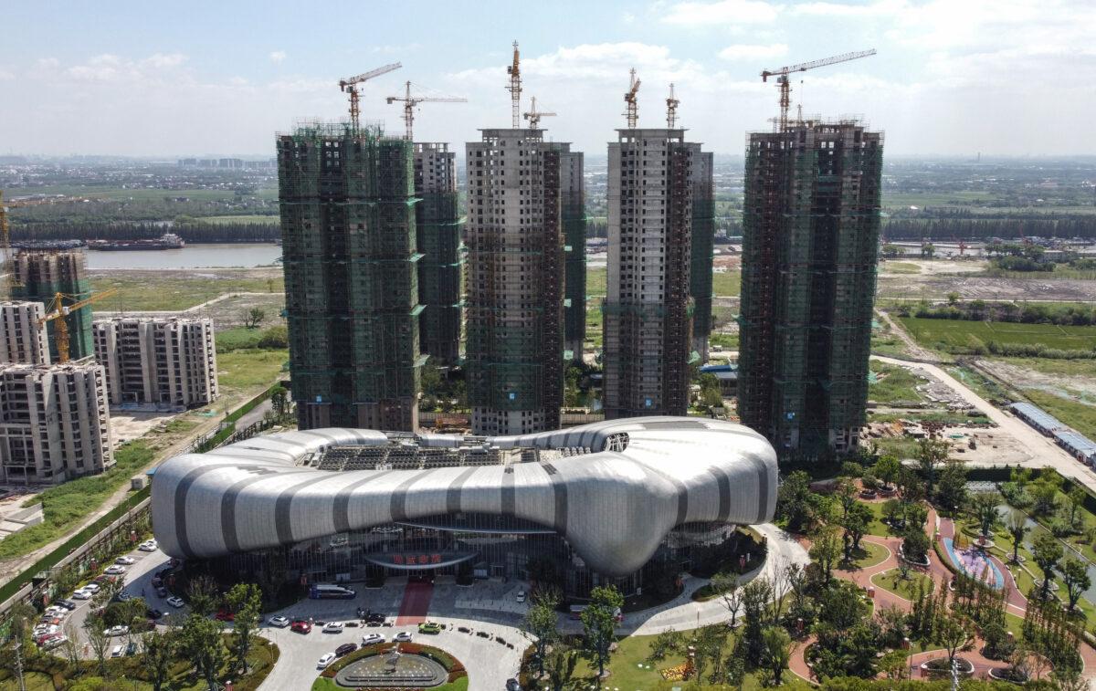 Evergrande Cultural Tourism City, a mixed-used residential-retail-entertainment development that has had its construction halted, in Taicang, Suzhou city, in China's Jiangsu Province, on Sept. 17, 2021. (Vivian Lin/AFP via Getty Images)