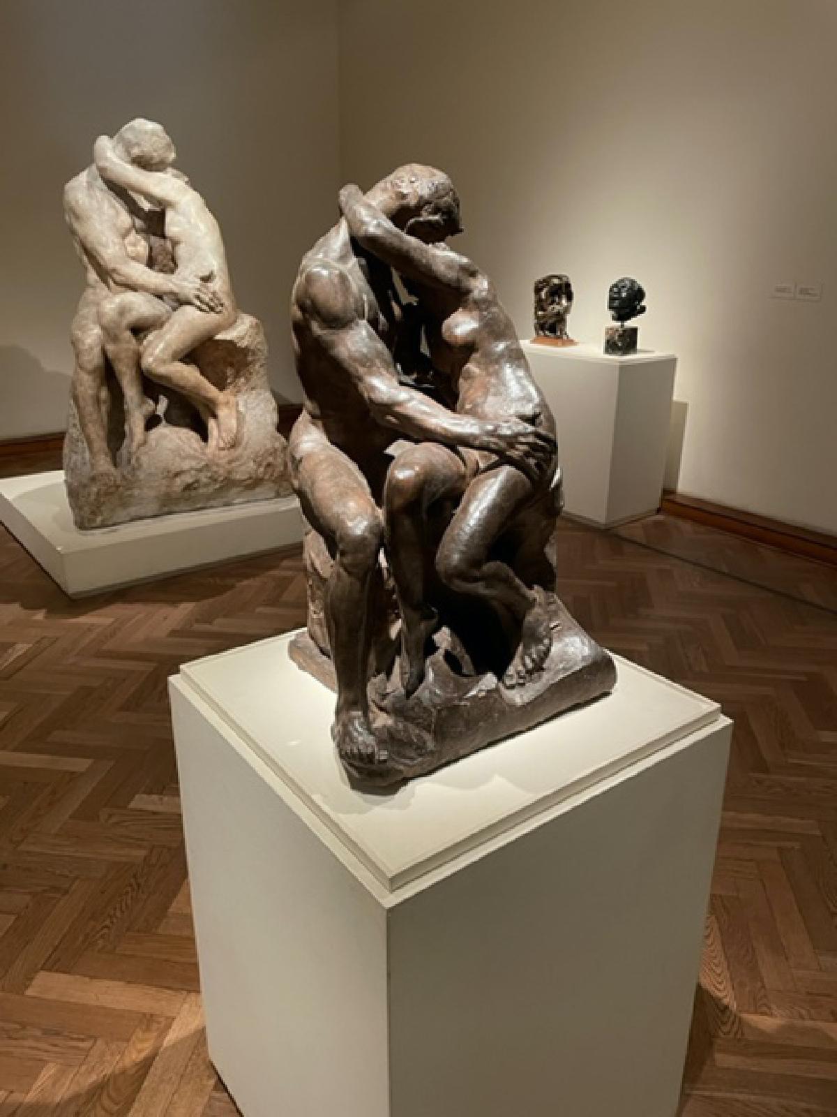 A small bronze version of “The Kiss” by Rodin sits near the larger marble sculpture in the National Fine Arts Museum in Buenos Aires, Argentina. (Courtesy of Lesley Frederikson)