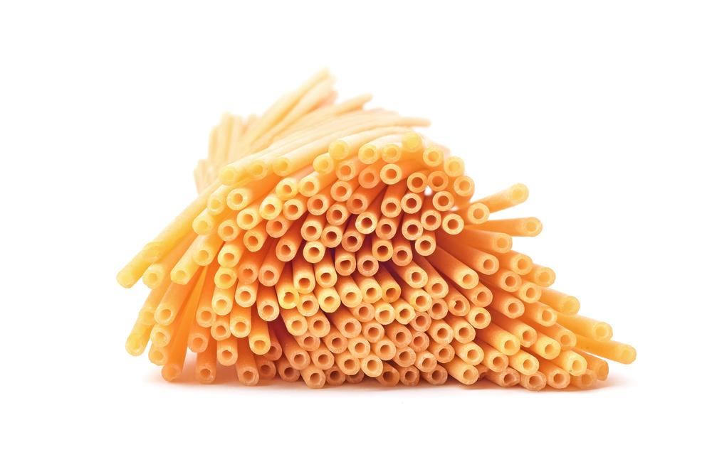Bucatini resembles thick spaghetti with a hole running through the center, which allows the sauce to permeate the pasta and give it more flavor.(cristi180884/Shutterstock)