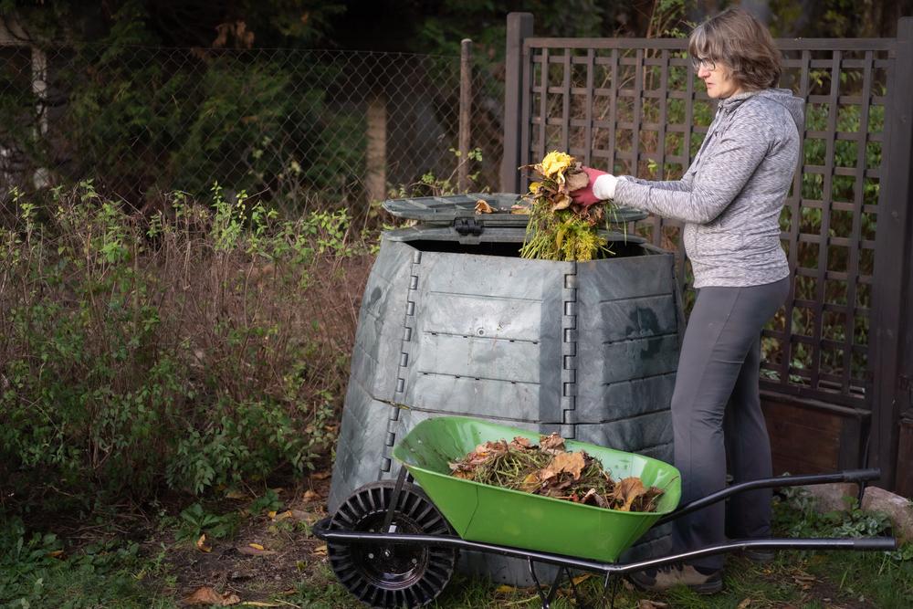 A backyard compost pile or bin is the most common composting option, and requires both brown and green materials to create the right conditions for material breakdown.(Kaca Skokanova/Shutterstock)
