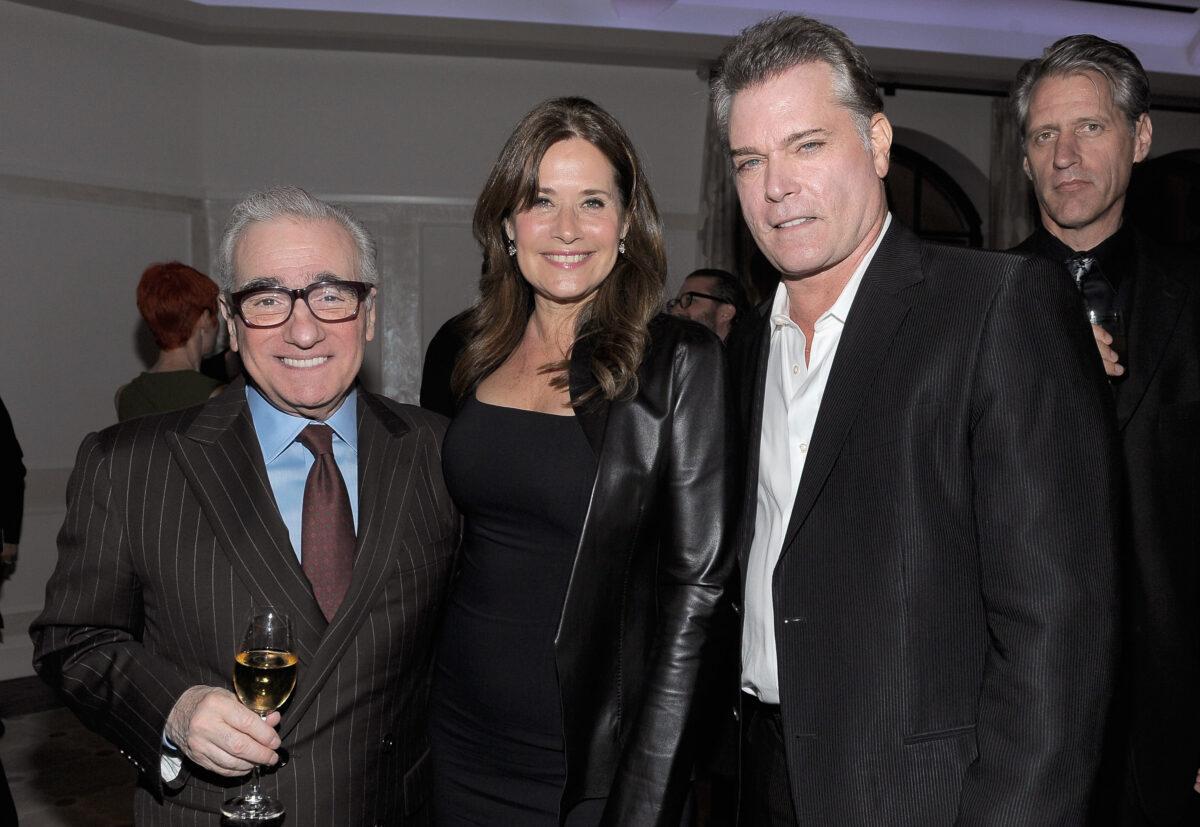Director Martin Scorsese (L), actress Lorraine Bracco (C), and actor Ray Liotta (R) attend the Vanity Fair and Richard Mille celebration of Martin Scorsese in support of The Film Foundation at Hotel Bel-Air in Los Angeles, Calif., on Feb. 24, 2012. (Charley Gallay/Getty Images for VF)
