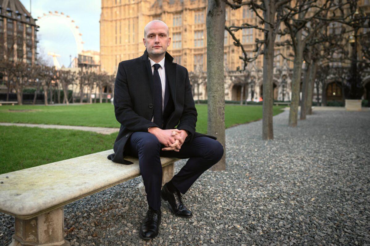 Leader of the Scottish National Party in the House of Commons Stephen Flynn poses for a portrait in the Houses of Parliament in London on Jan. 24, 2023. (Leon Neal/Getty Images)