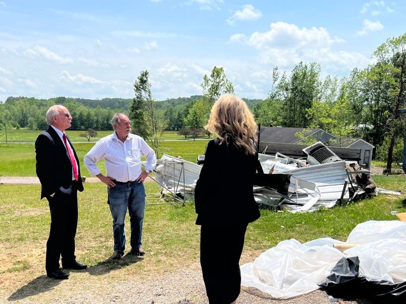 Sen. Marsha Blackburn (R-Tenn.) tours a tornado-ravaged town in McNairy County, Tenn., after storms in late March killed nine. (Office of U.S. Senator Marsha Blackburn)